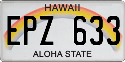 HI license plate EPZ633