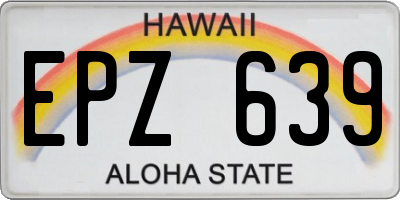 HI license plate EPZ639