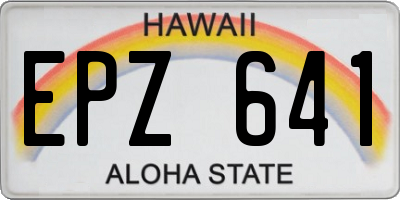HI license plate EPZ641