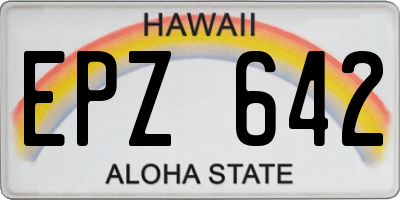 HI license plate EPZ642