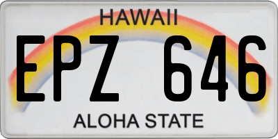 HI license plate EPZ646