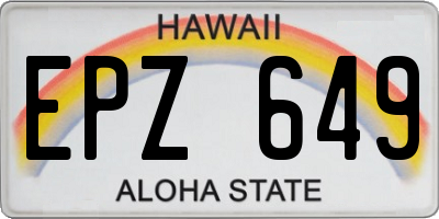 HI license plate EPZ649