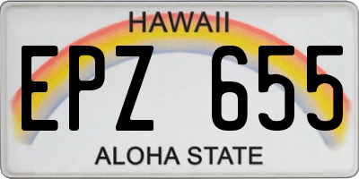HI license plate EPZ655