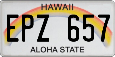 HI license plate EPZ657