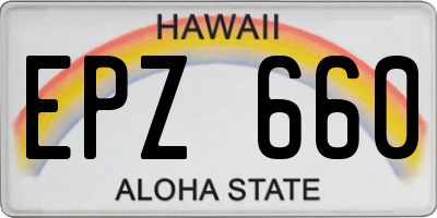 HI license plate EPZ660