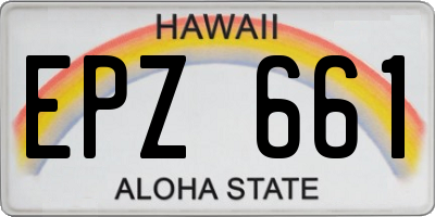 HI license plate EPZ661