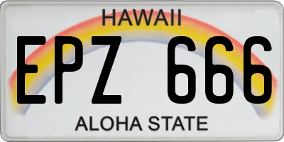 HI license plate EPZ666
