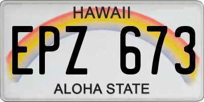 HI license plate EPZ673