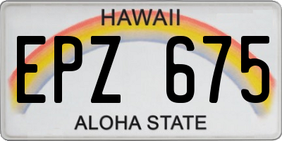 HI license plate EPZ675