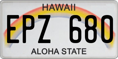 HI license plate EPZ680