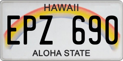 HI license plate EPZ690