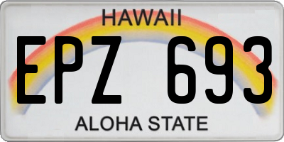 HI license plate EPZ693