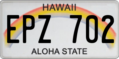 HI license plate EPZ702