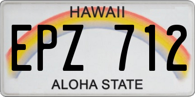 HI license plate EPZ712