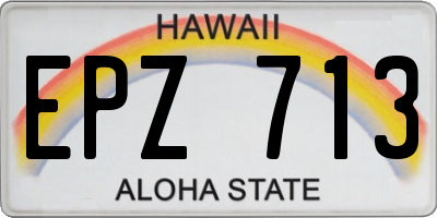 HI license plate EPZ713