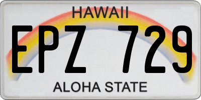 HI license plate EPZ729