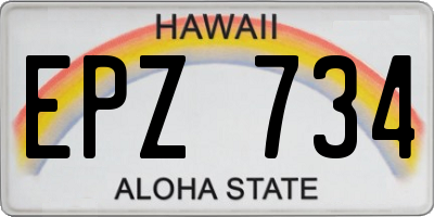 HI license plate EPZ734