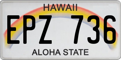 HI license plate EPZ736