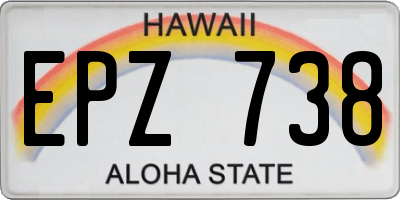 HI license plate EPZ738