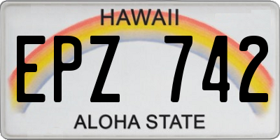 HI license plate EPZ742