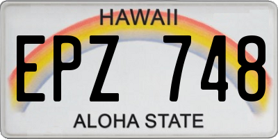 HI license plate EPZ748