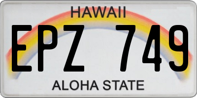 HI license plate EPZ749