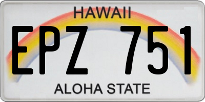 HI license plate EPZ751