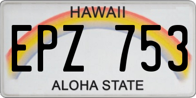HI license plate EPZ753