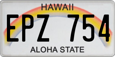 HI license plate EPZ754