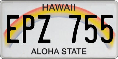 HI license plate EPZ755