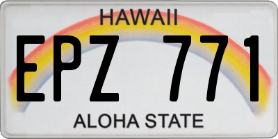 HI license plate EPZ771
