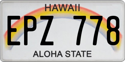 HI license plate EPZ778