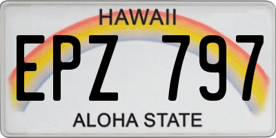 HI license plate EPZ797