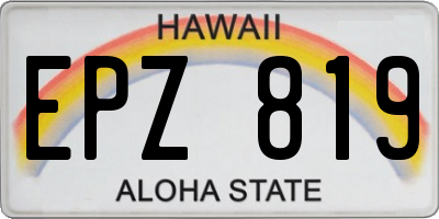 HI license plate EPZ819