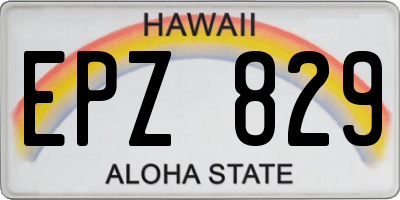 HI license plate EPZ829