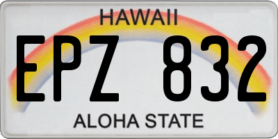 HI license plate EPZ832