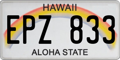 HI license plate EPZ833