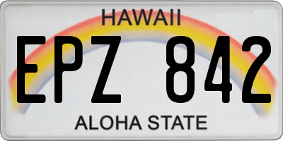 HI license plate EPZ842