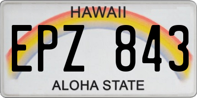 HI license plate EPZ843