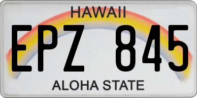 HI license plate EPZ845
