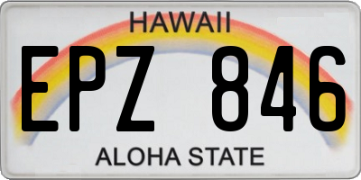 HI license plate EPZ846