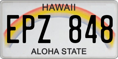 HI license plate EPZ848