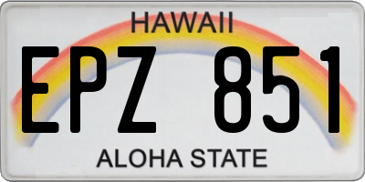 HI license plate EPZ851