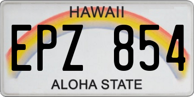HI license plate EPZ854