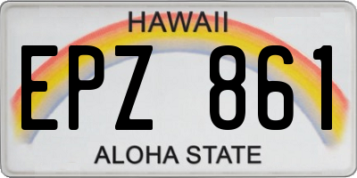 HI license plate EPZ861