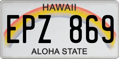 HI license plate EPZ869