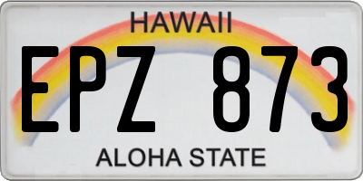 HI license plate EPZ873
