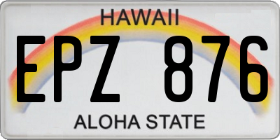 HI license plate EPZ876