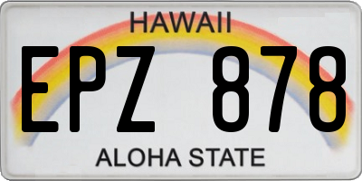 HI license plate EPZ878