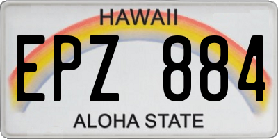 HI license plate EPZ884